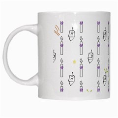 Dreidel Candles Spinning Top White Mug by Posterlux