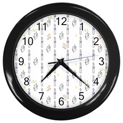 Dreidel Candles Spinning Top Wall Clock (black)