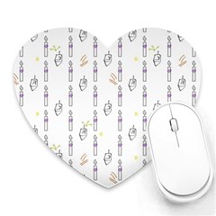 Dreidel Candles Spinning Top Heart Mousepad by Posterlux