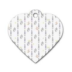 Dreidel Candles Spinning Top Dog Tag Heart (one Side)