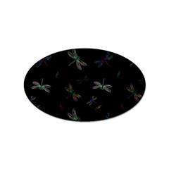 Background Pattern Dragonfly Sticker Oval (10 Pack)