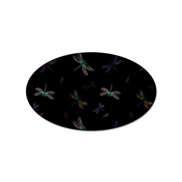 Background Pattern Dragonfly Sticker Oval (10 pack)