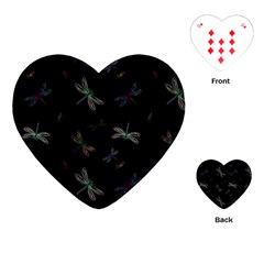 Background Pattern Dragonfly Playing Cards Single Design (heart)