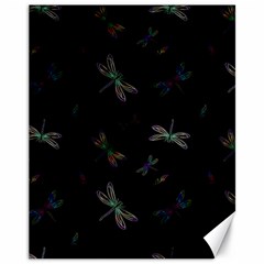 Background Pattern Dragonfly Canvas 11  X 14 