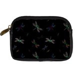 Background Pattern Dragonfly Digital Camera Leather Case Front