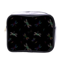 Background Pattern Dragonfly Mini Toiletries Bag (one Side)