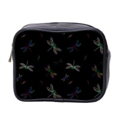 Background Pattern Dragonfly Mini Toiletries Bag (two Sides)