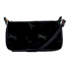 Background Pattern Dragonfly Shoulder Clutch Bag by Posterlux