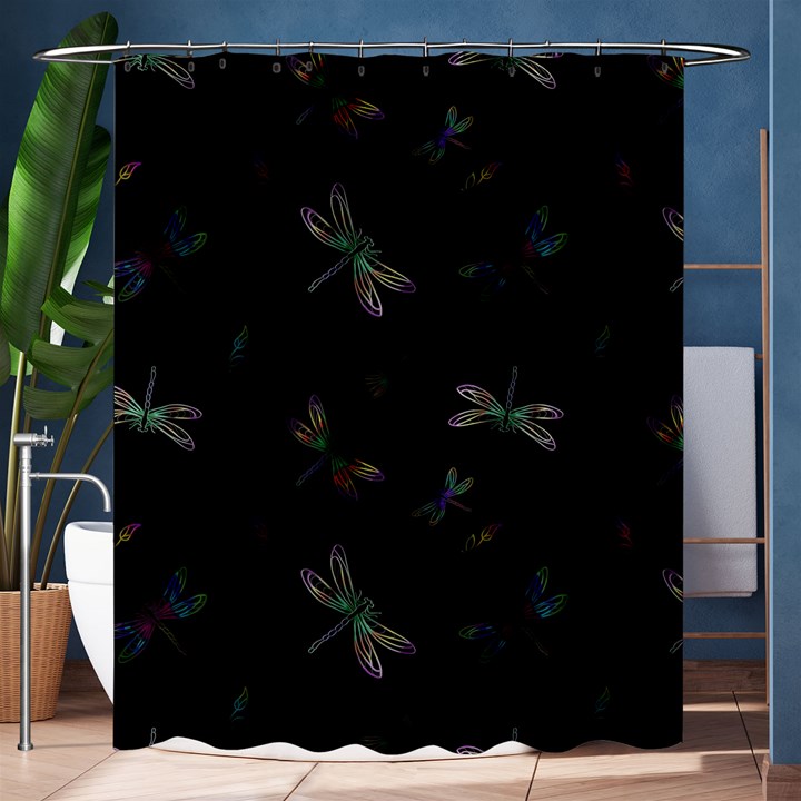 Background Pattern Dragonfly Shower Curtain 60  x 72  (Medium) 