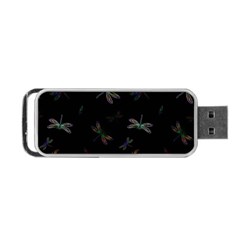 Background Pattern Dragonfly Portable Usb Flash (one Side)