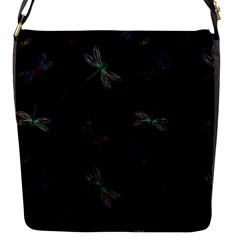 Background Pattern Dragonfly Flap Closure Messenger Bag (s) by Posterlux