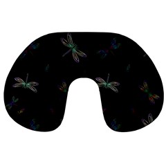 Background Pattern Dragonfly Travel Neck Pillow by Posterlux