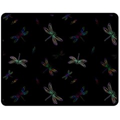 Background Pattern Dragonfly Two Sides Fleece Blanket (medium) by Posterlux