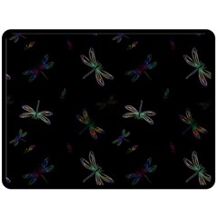 Background Pattern Dragonfly Two Sides Fleece Blanket (large)