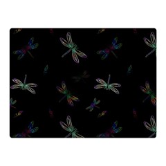 Background Pattern Dragonfly Two Sides Premium Plush Fleece Blanket (mini)