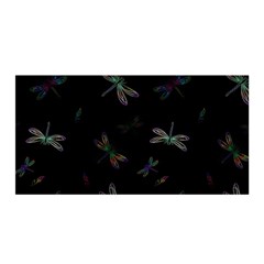 Background Pattern Dragonfly Satin Wrap 35  X 70 