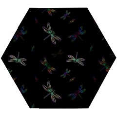 Background Pattern Dragonfly Wooden Puzzle Hexagon