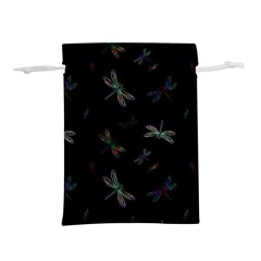 Background Pattern Dragonfly Lightweight Drawstring Pouch (l) by Posterlux