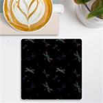 Background Pattern Dragonfly UV Print Square Tile Coaster  Front