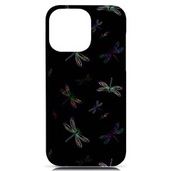 Background Pattern Dragonfly Iphone 14 Pro Max Black Uv Print Case by Posterlux