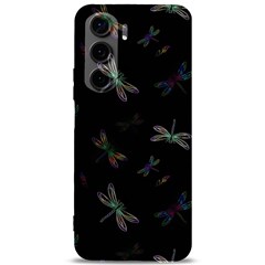 Background Pattern Dragonfly Samsung Galaxy S24 Plus 6 7 Inch Black Tpu Uv Case