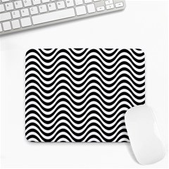 Black White Wave Pattern Wavy Water Seamless Small Mousepad