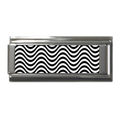 Black White Wave Pattern Wavy Water Seamless Superlink Italian Charm (9mm) by Posterlux