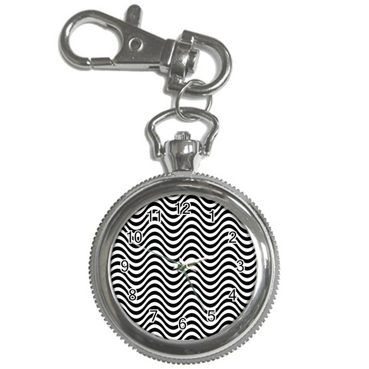 Black White Wave Pattern Wavy Water Seamless Key Chain Watches