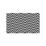 Black White Wave Pattern Wavy Water Seamless Sticker (Rectangular) Front