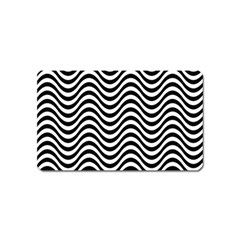 Black White Wave Pattern Wavy Water Seamless Magnet (name Card)