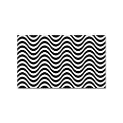 Black White Wave Pattern Wavy Water Seamless Sticker Rectangular (100 Pack) by Posterlux