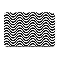 Black White Wave Pattern Wavy Water Seamless Plate Mats