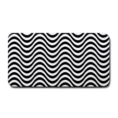 Black White Wave Pattern Wavy Water Seamless Medium Bar Mat by Posterlux