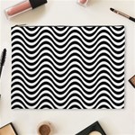 Black White Wave Pattern Wavy Water Seamless Cosmetic Bag (XL) Front