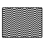 Black White Wave Pattern Wavy Water Seamless Two Sides Fleece Blanket (Small) 45 x34  Blanket Front