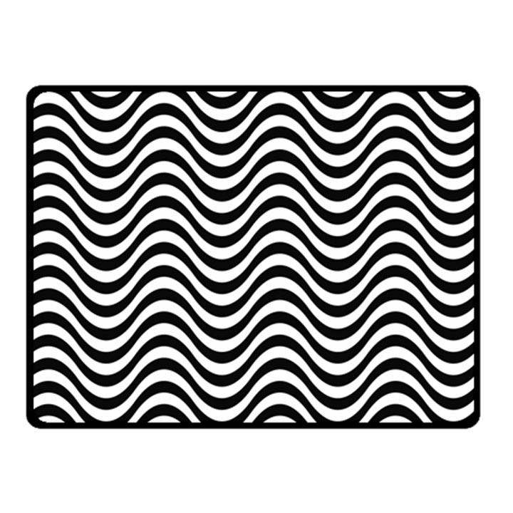 Black White Wave Pattern Wavy Water Seamless Two Sides Fleece Blanket (Small)