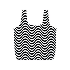 Black White Wave Pattern Wavy Water Seamless Full Print Recycle Bag (s)