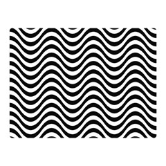 Black White Wave Pattern Wavy Water Seamless Two Sides Premium Plush Fleece Blanket (mini) by Posterlux