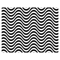 Black White Wave Pattern Wavy Water Seamless Two Sides Premium Plush Fleece Blanket (teen Size) by Posterlux