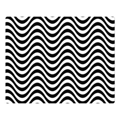 Black White Wave Pattern Wavy Water Seamless Two Sides Premium Plush Fleece Blanket (large) by Posterlux