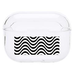 Black White Wave Pattern Wavy Water Seamless Hard Pc Airpods Pro Case by Posterlux