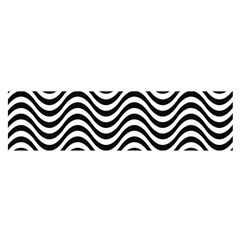 Black White Wave Pattern Wavy Water Seamless Oblong Satin Scarf (16  X 60 )