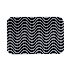 Black White Wave Pattern Wavy Water Seamless Open Lid Metal Box (silver)   by Posterlux