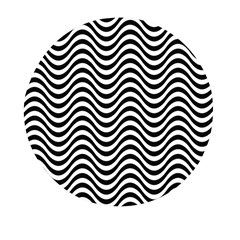 Black White Wave Pattern Wavy Water Seamless Mini Round Pill Box (pack Of 3) by Posterlux