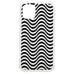 Black White Wave Pattern Wavy Water Seamless Iphone 12 Mini Tpu Uv Print Case	 by Posterlux