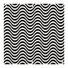 Black White Wave Pattern Wavy Water Seamless Banner And Sign 3  X 3  by Posterlux