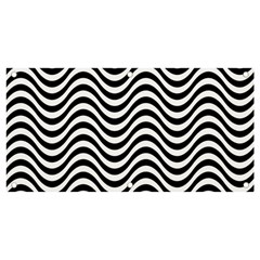 Black White Wave Pattern Wavy Water Seamless Banner And Sign 4  X 2  by Posterlux