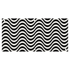 Black White Wave Pattern Wavy Water Seamless Banner And Sign 6  X 3  by Posterlux