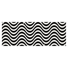 Black White Wave Pattern Wavy Water Seamless Banner And Sign 8  X 3 