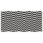 Black White Wave Pattern Wavy Water Seamless Banner and Sign 8  x 4  Front